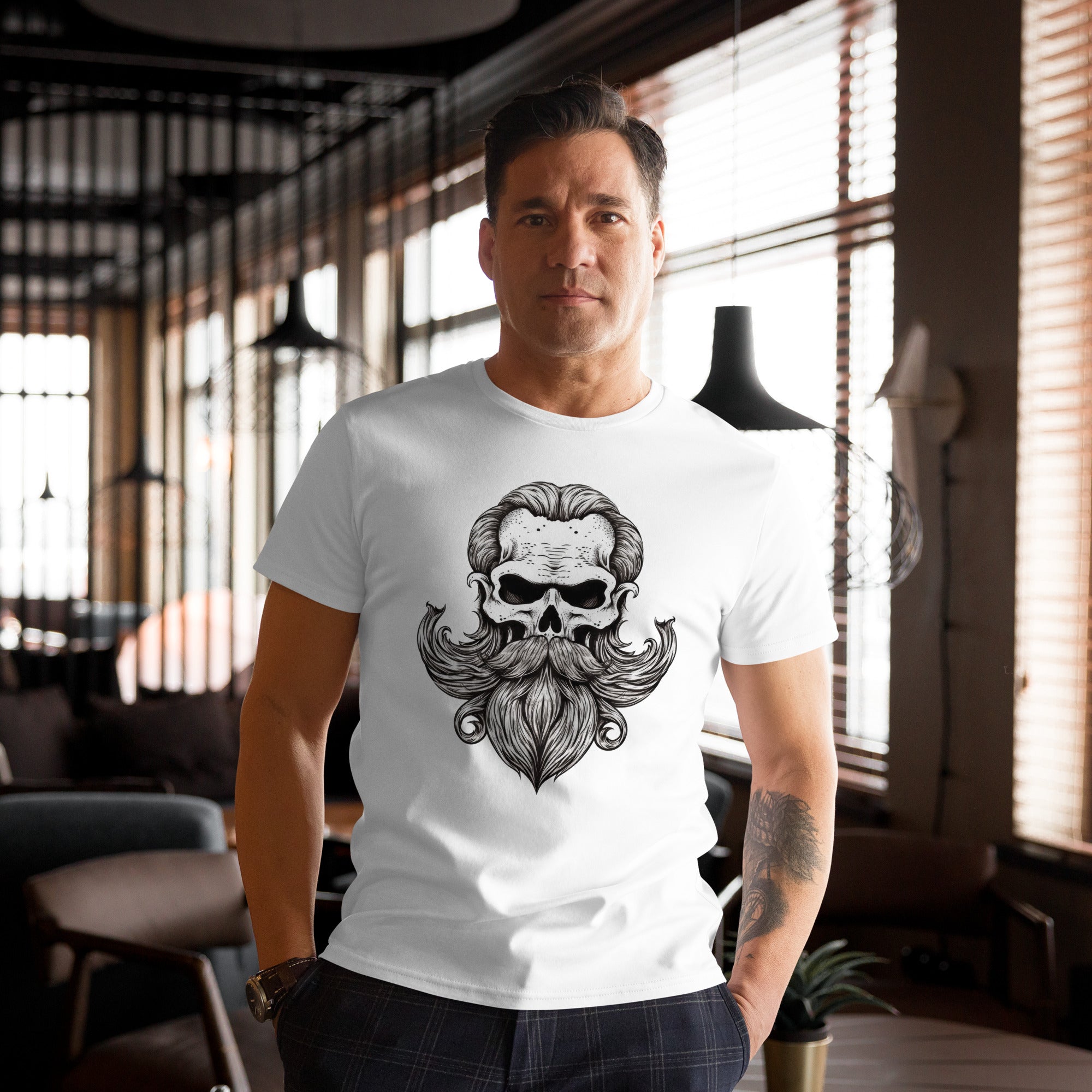 skull beard t shirt