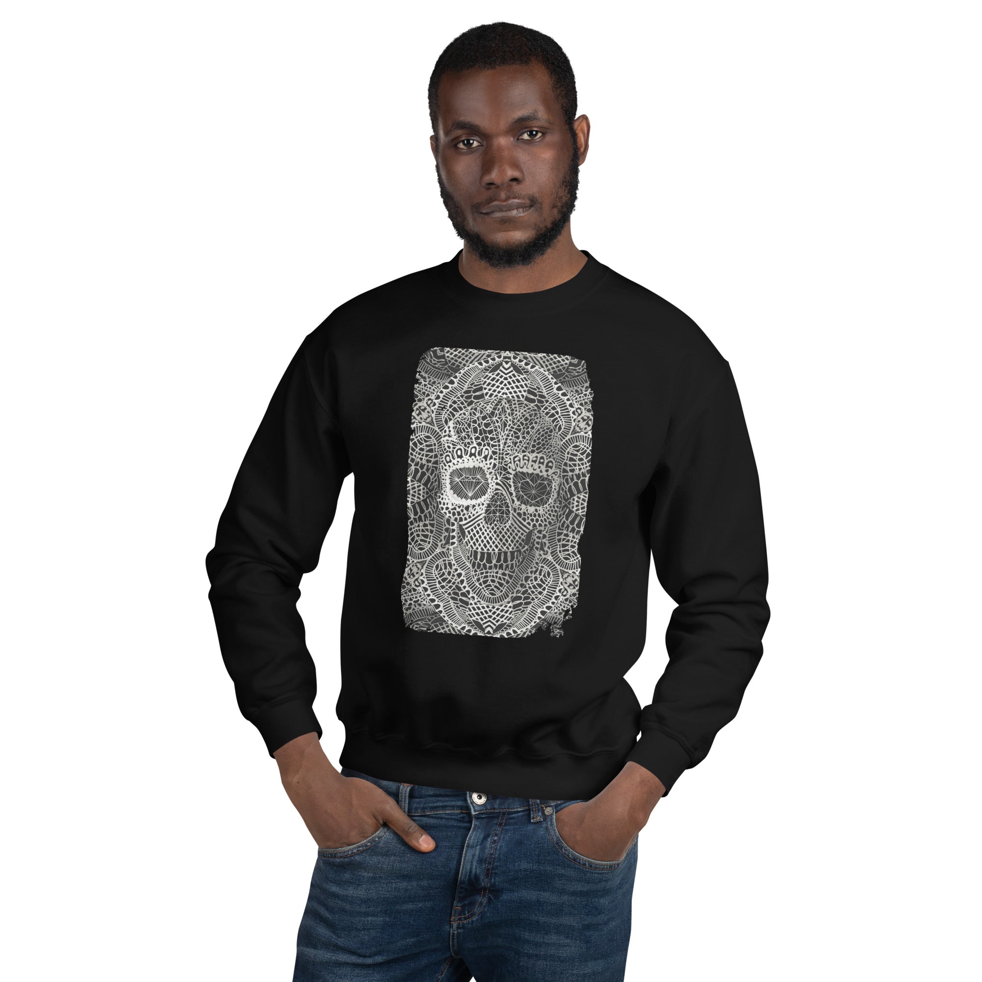 Black lace sweatshirt best sale